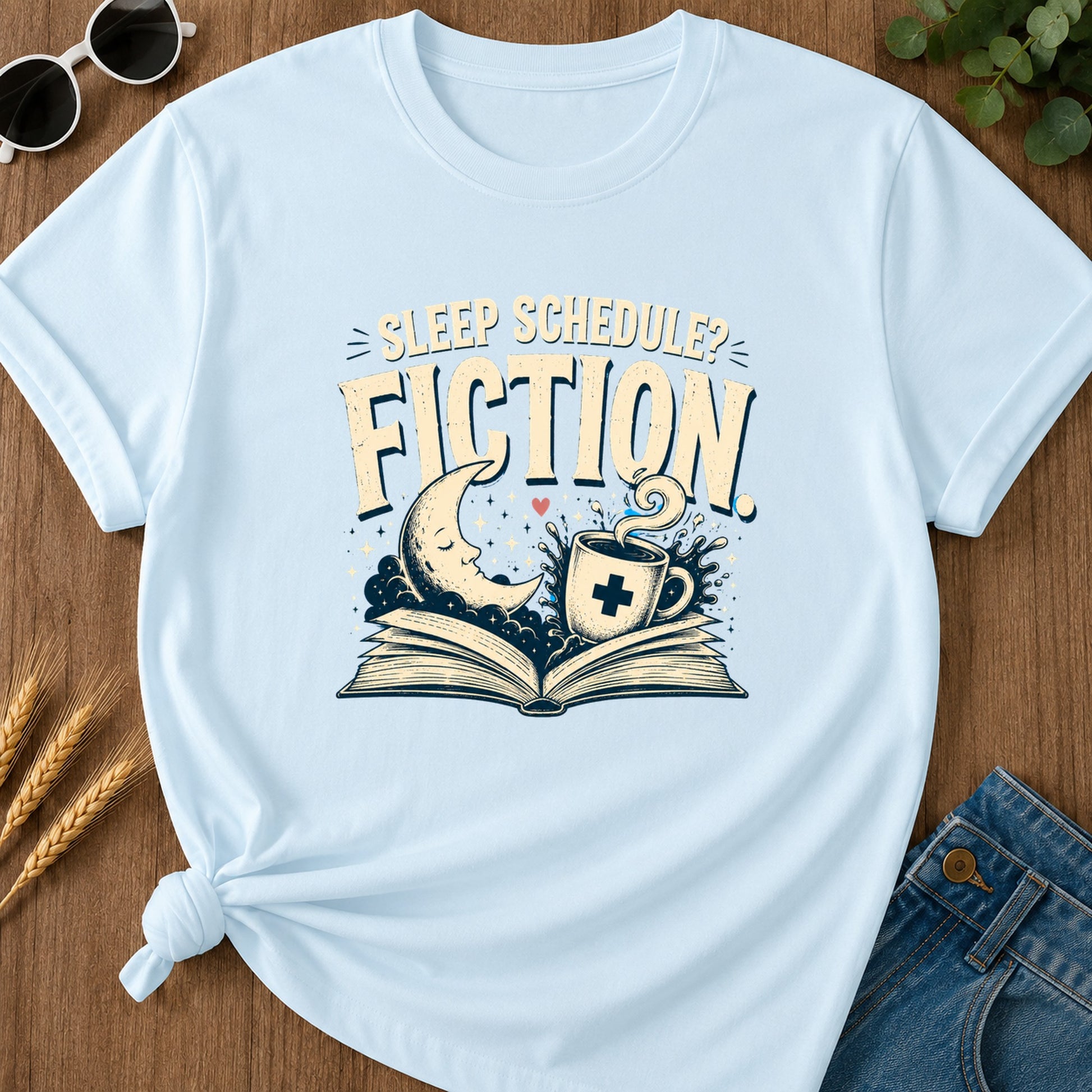 Sleep Schedule Fiction T-Shirt - Chambray