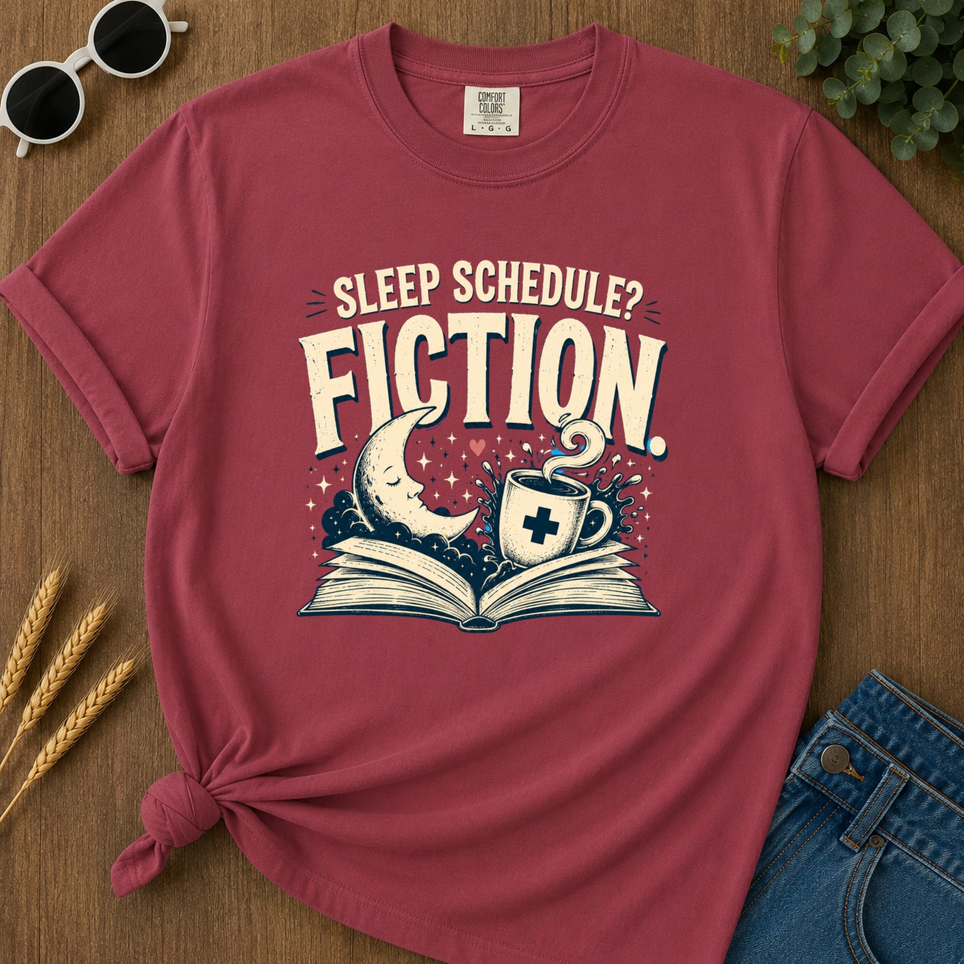 Sleep Schedule Fiction T-Shirt - Chili
