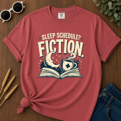 Sleep Schedule Fiction T-Shirt - Crimson