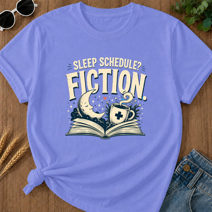 Sleep Schedule Fiction T-Shirt - Flo Blue