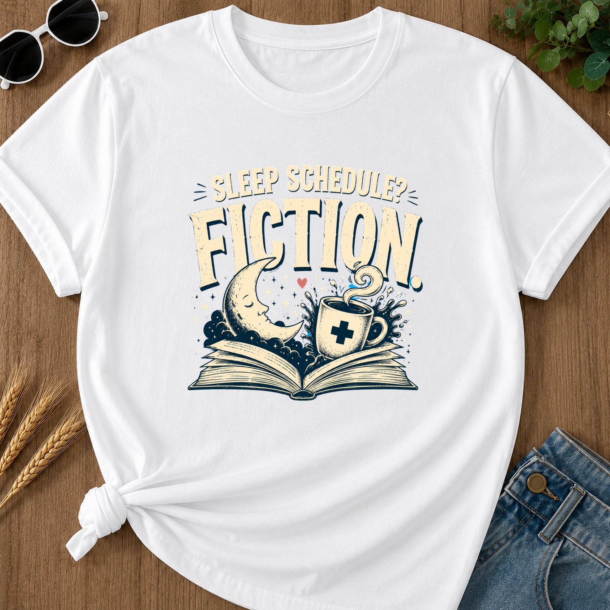 Sleep Schedule Fiction T-Shirt - White