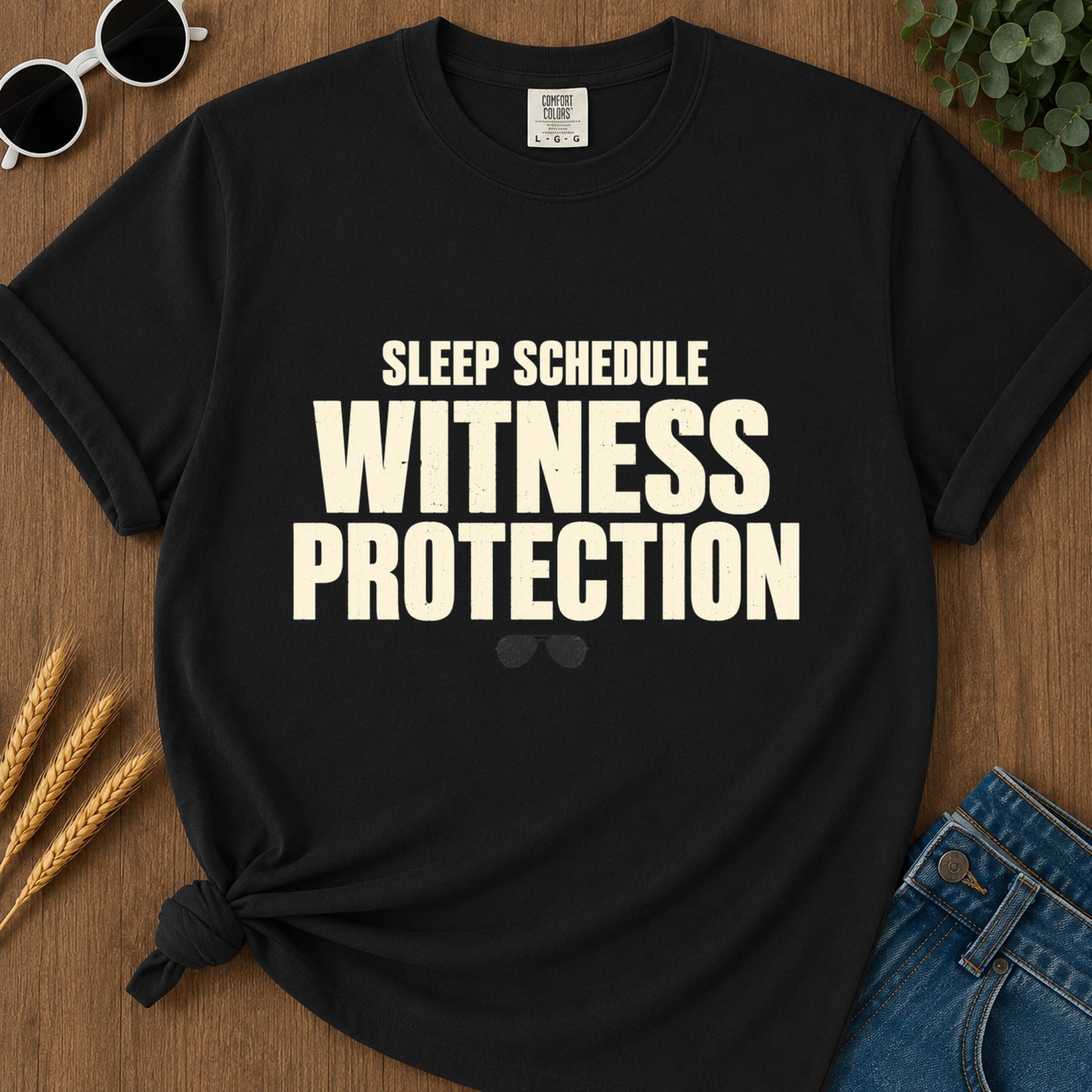 Sleep Schedule Witness Protection T-Shirt - Black