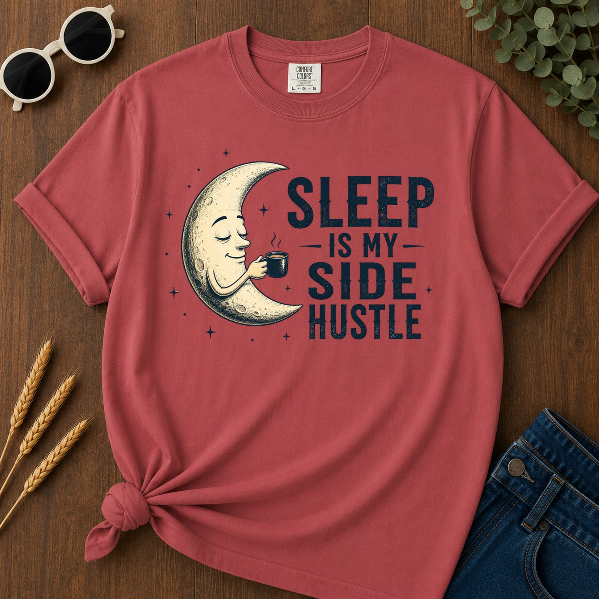 Sleep Side Hustle T-Shirt - Crimson