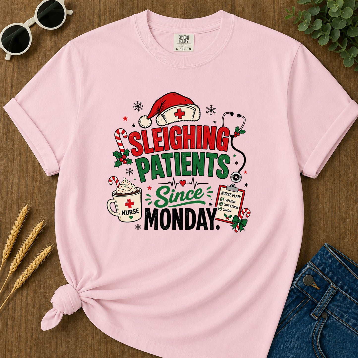Sleighing Patients T-Shirt - Blossom