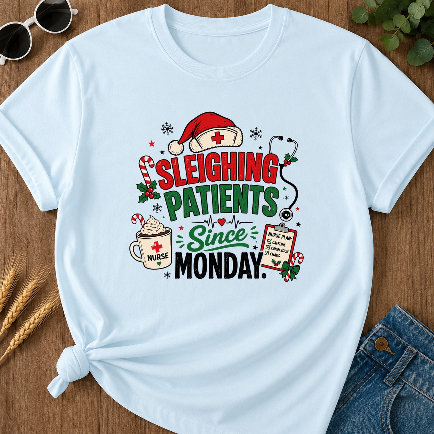 Sleighing Patients T-Shirt - Chambray