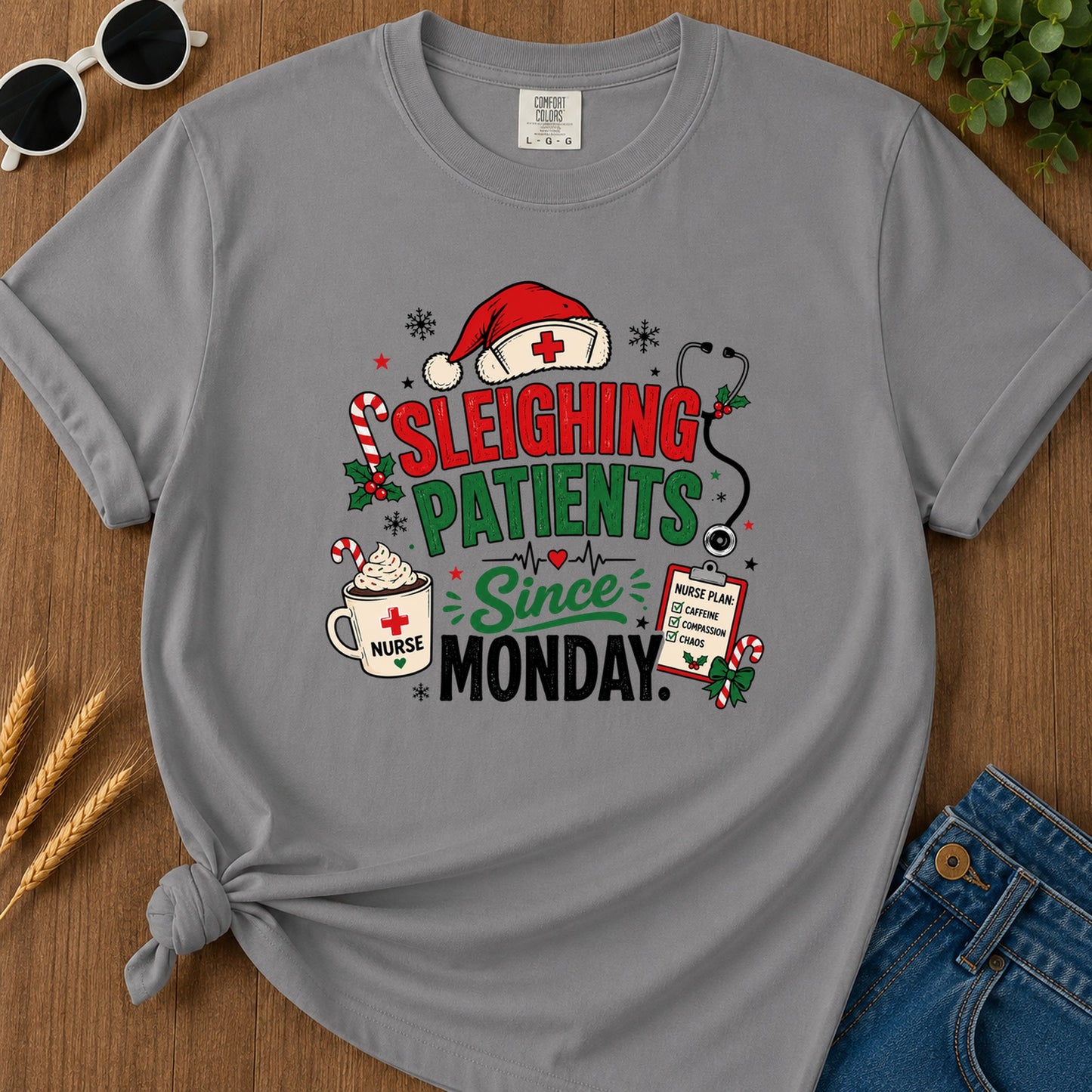 Sleighing Patients T-Shirt - Grey