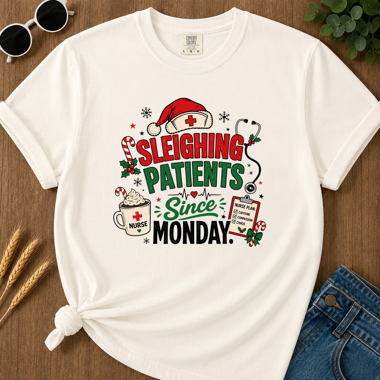 Sleighing Patients T-Shirt - Ivory