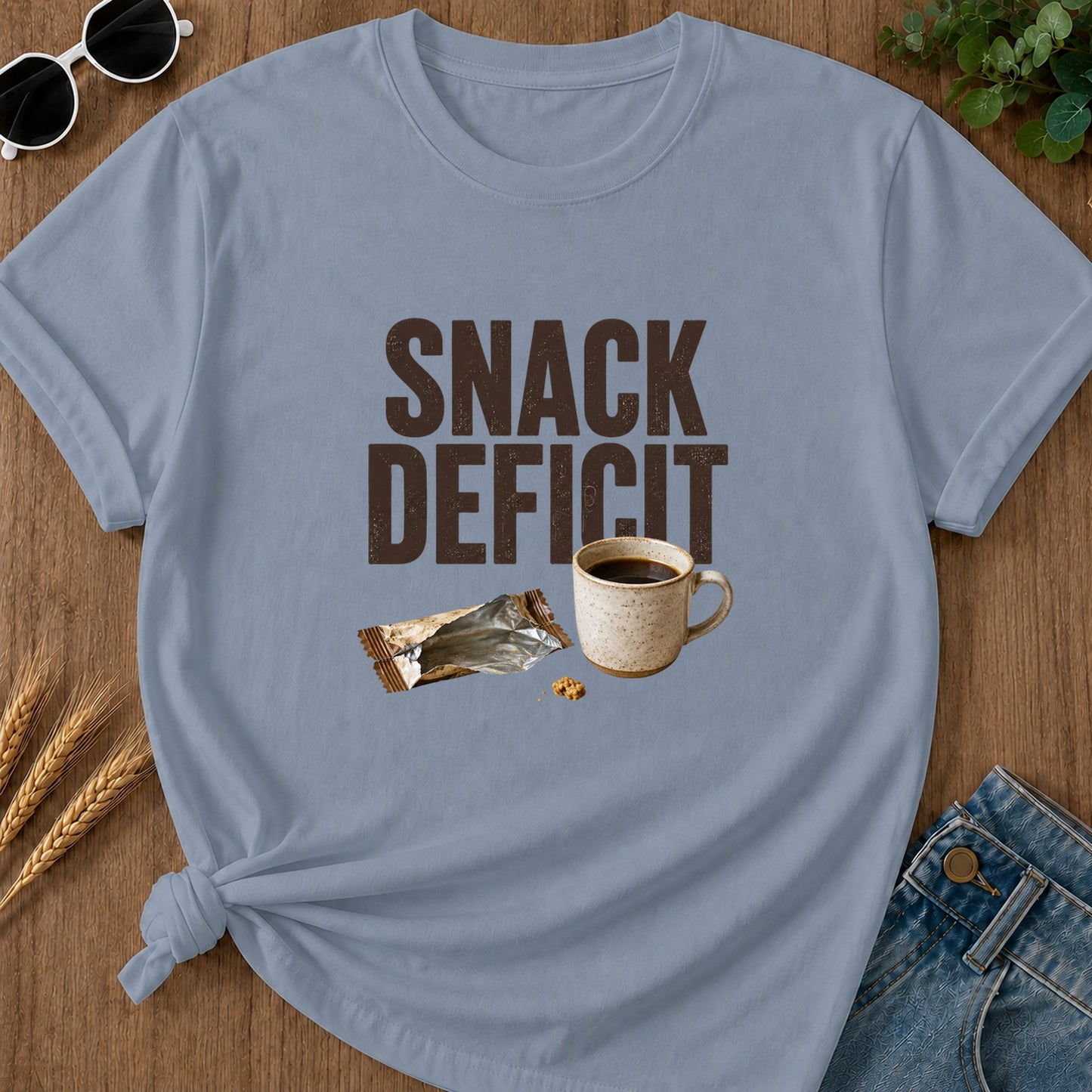 Snack Deficit T-Shirt - Blue Jean