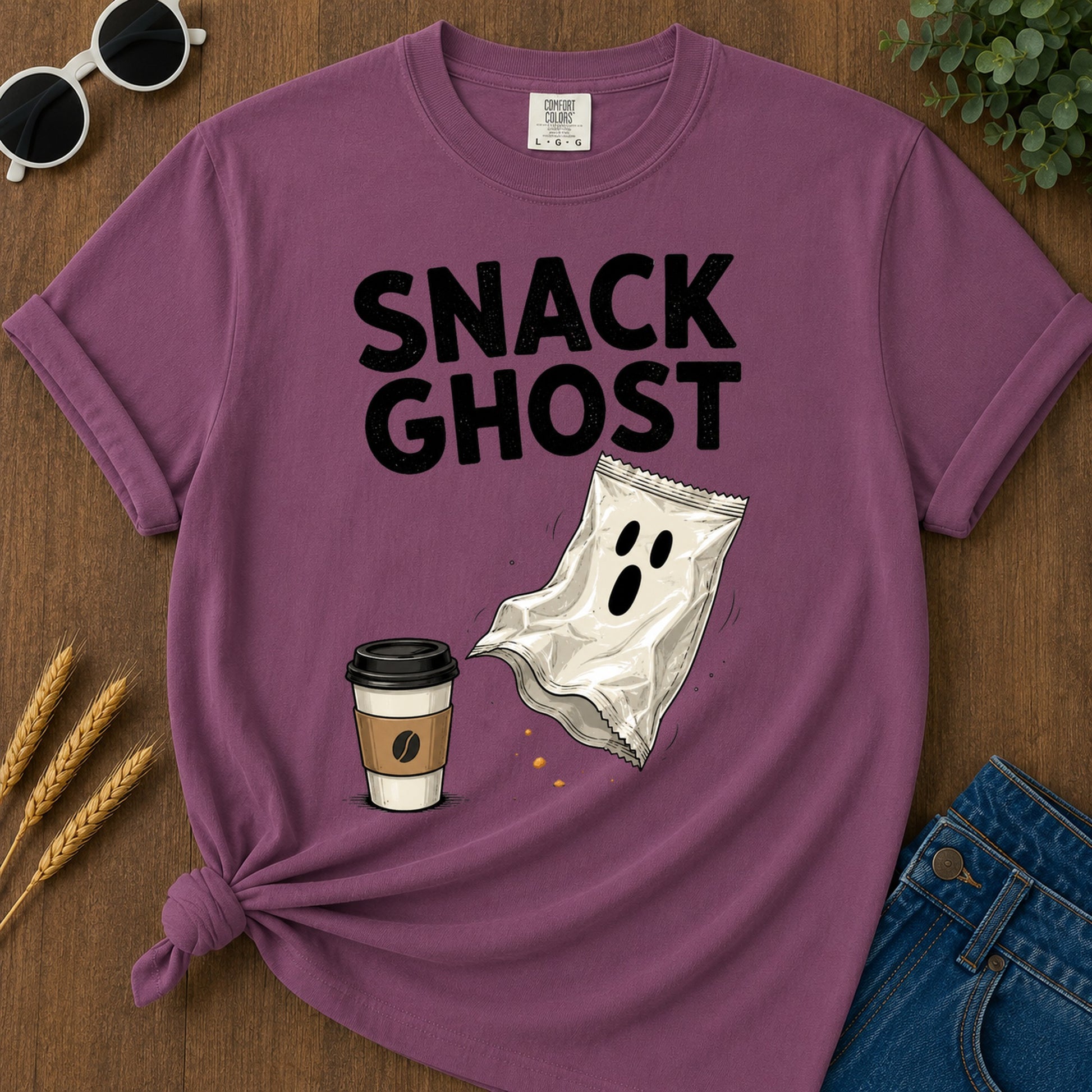 Snack Ghost T-Shirt - Berry