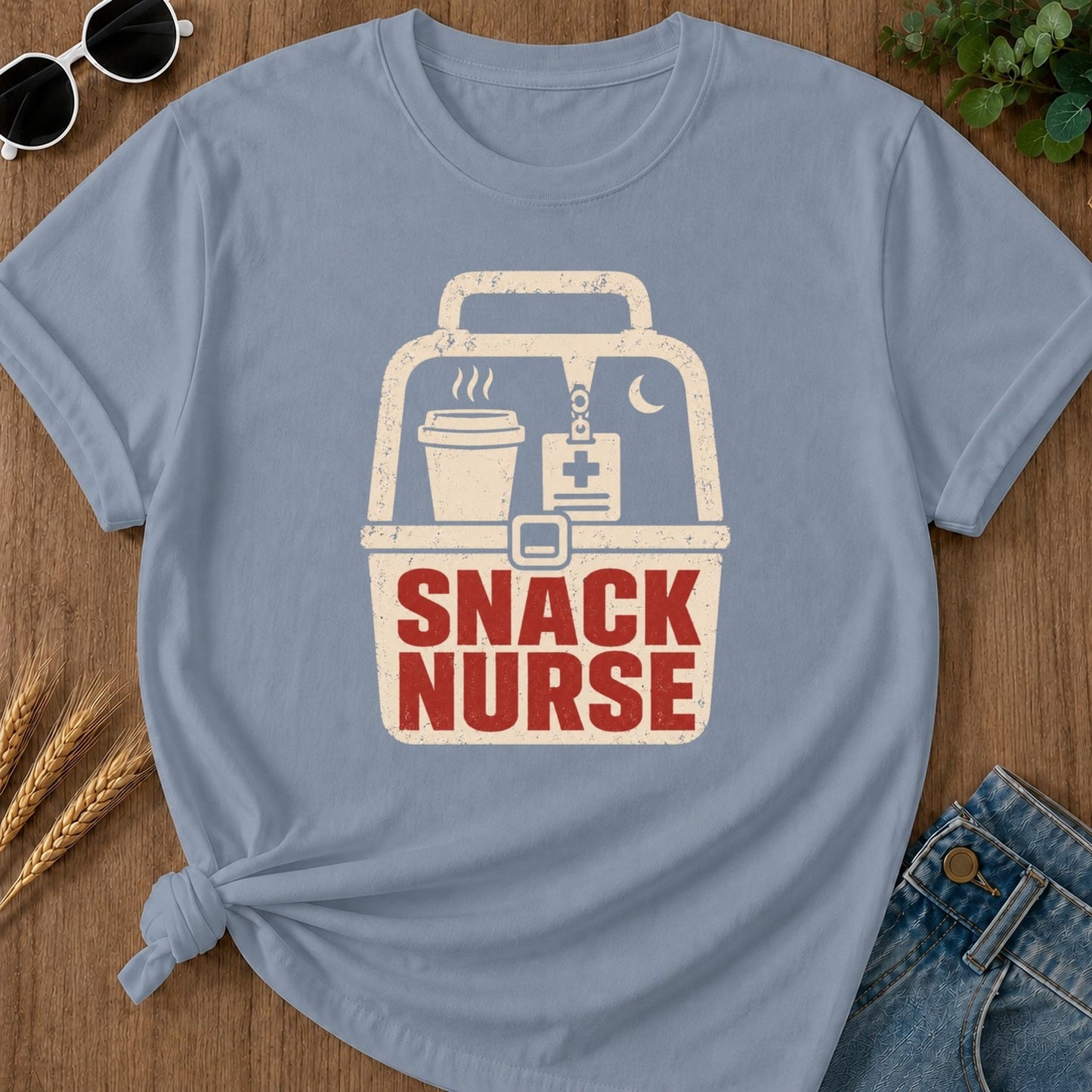 Snack Nurse T-shirt - Blue Jean Mockup