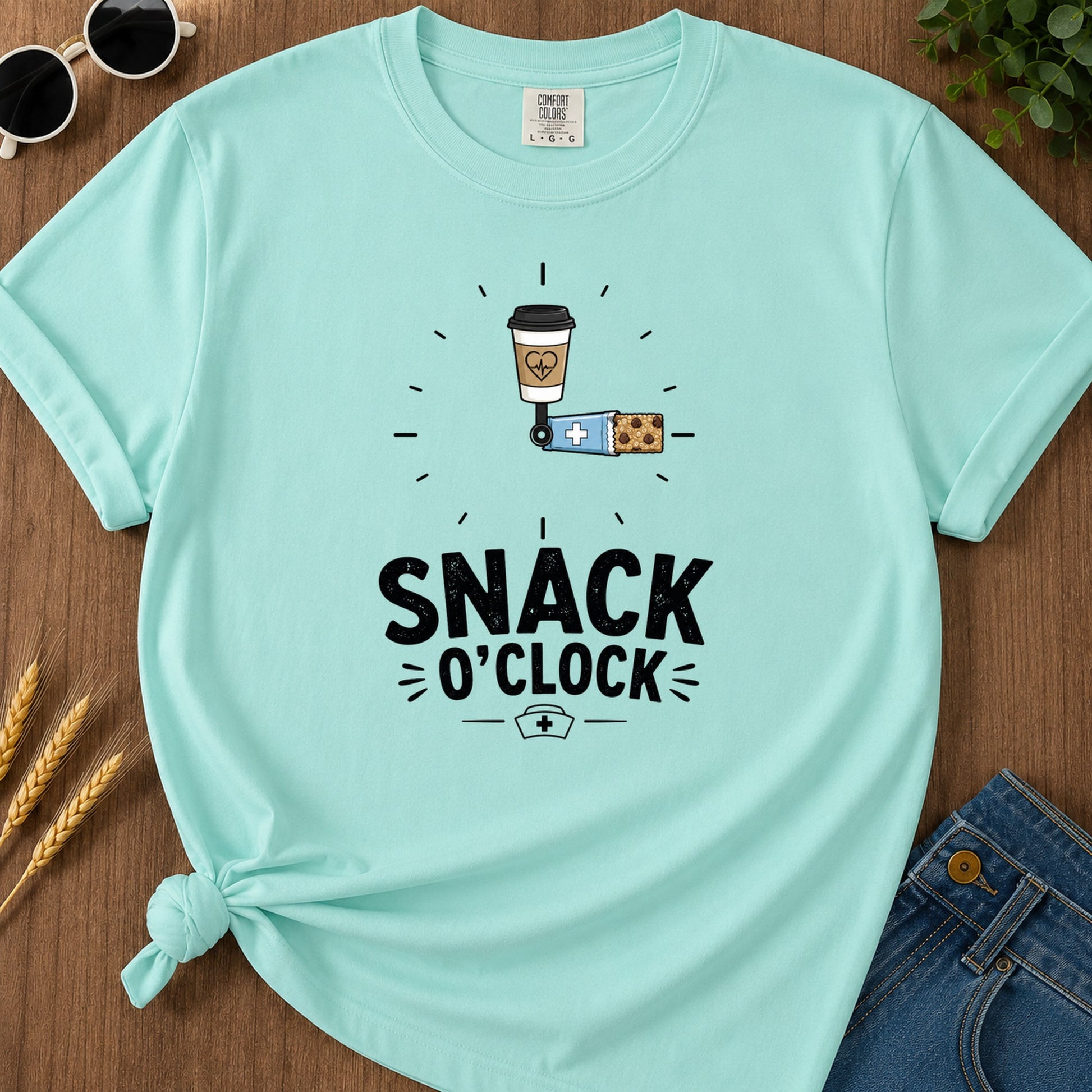Snack Oclock T-Shirt - Chalky Mint