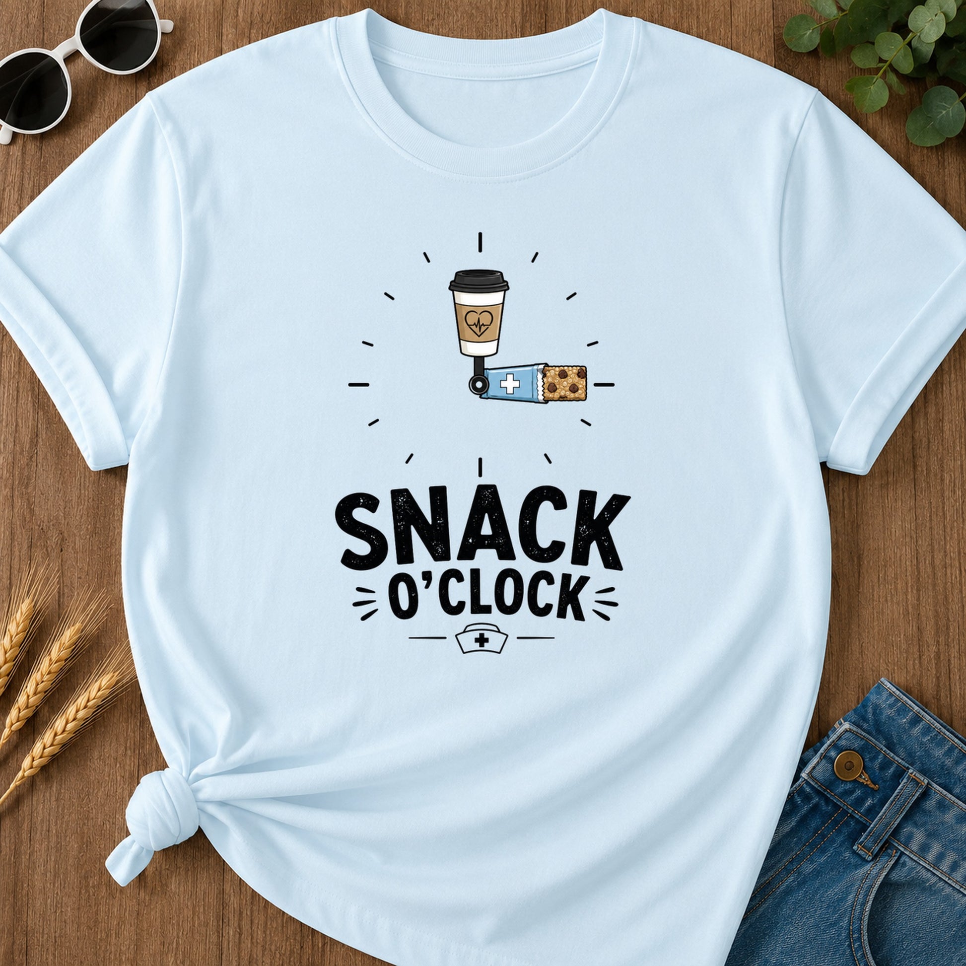 Snack Oclock T-Shirt - Chambray