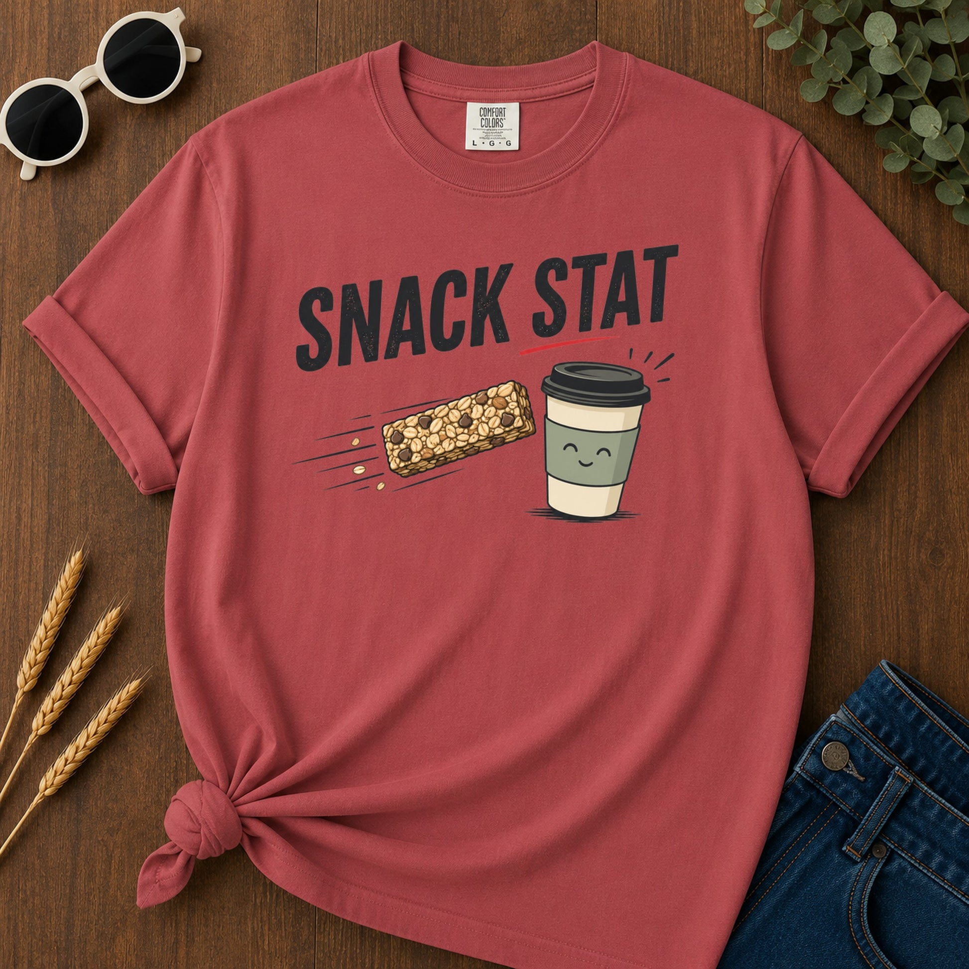 Snack Stat T-Shirt - Crimson
