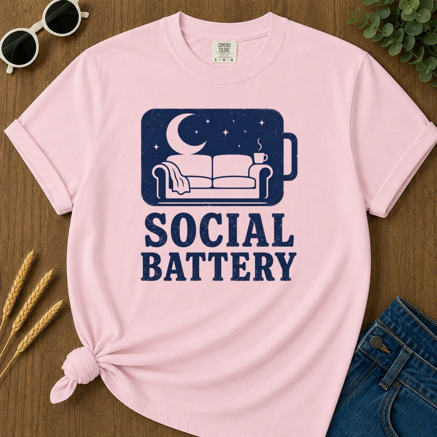 Social Battery T-shirt - Blossom Mockup