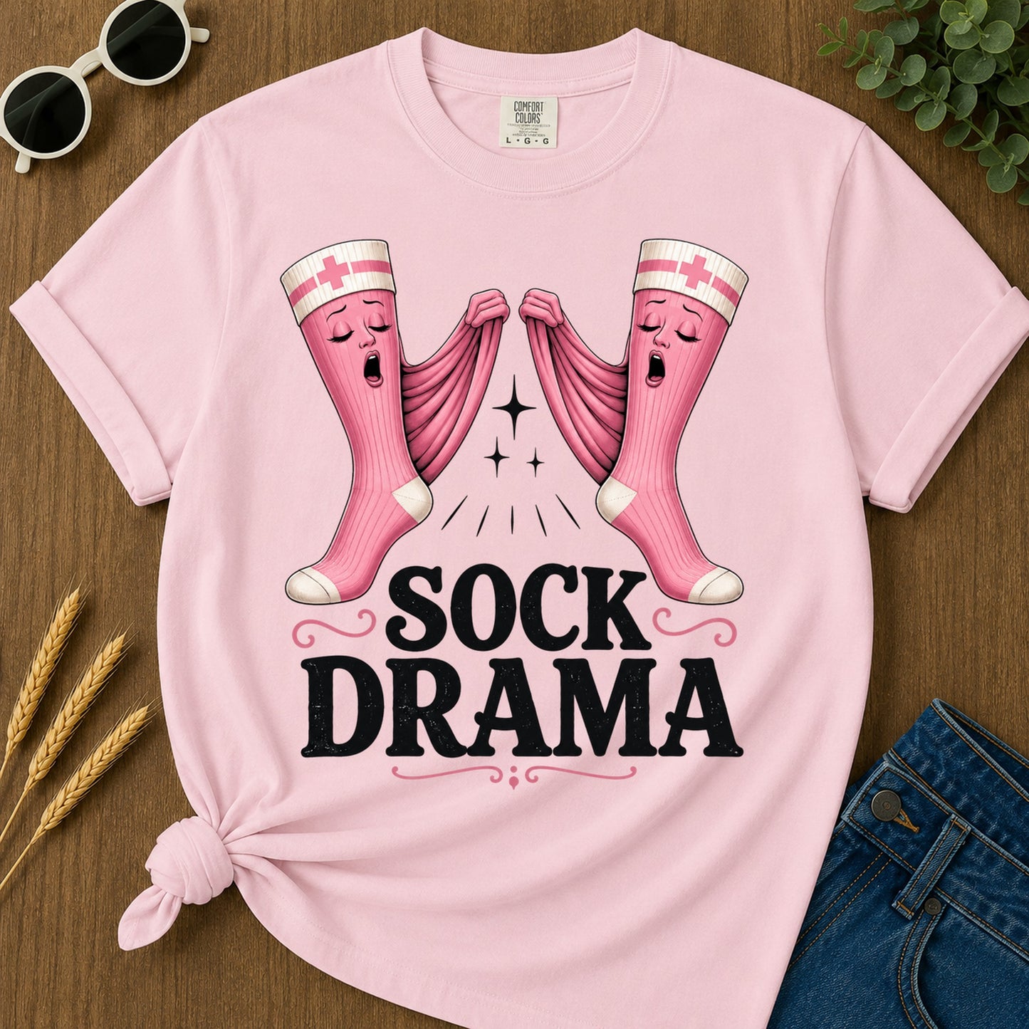 Sock Drama T-Shirt - Blossom