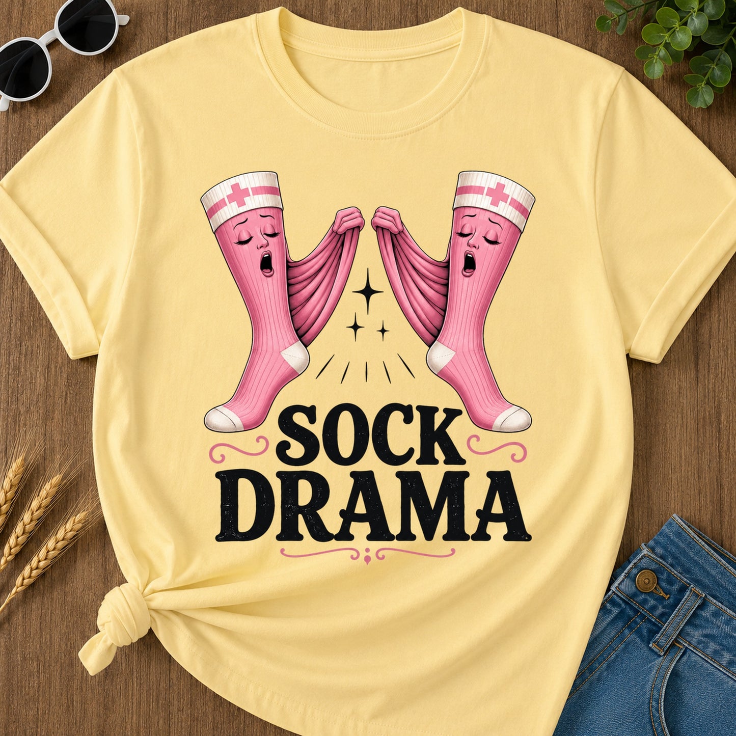 Sock Drama T-Shirt - Butter