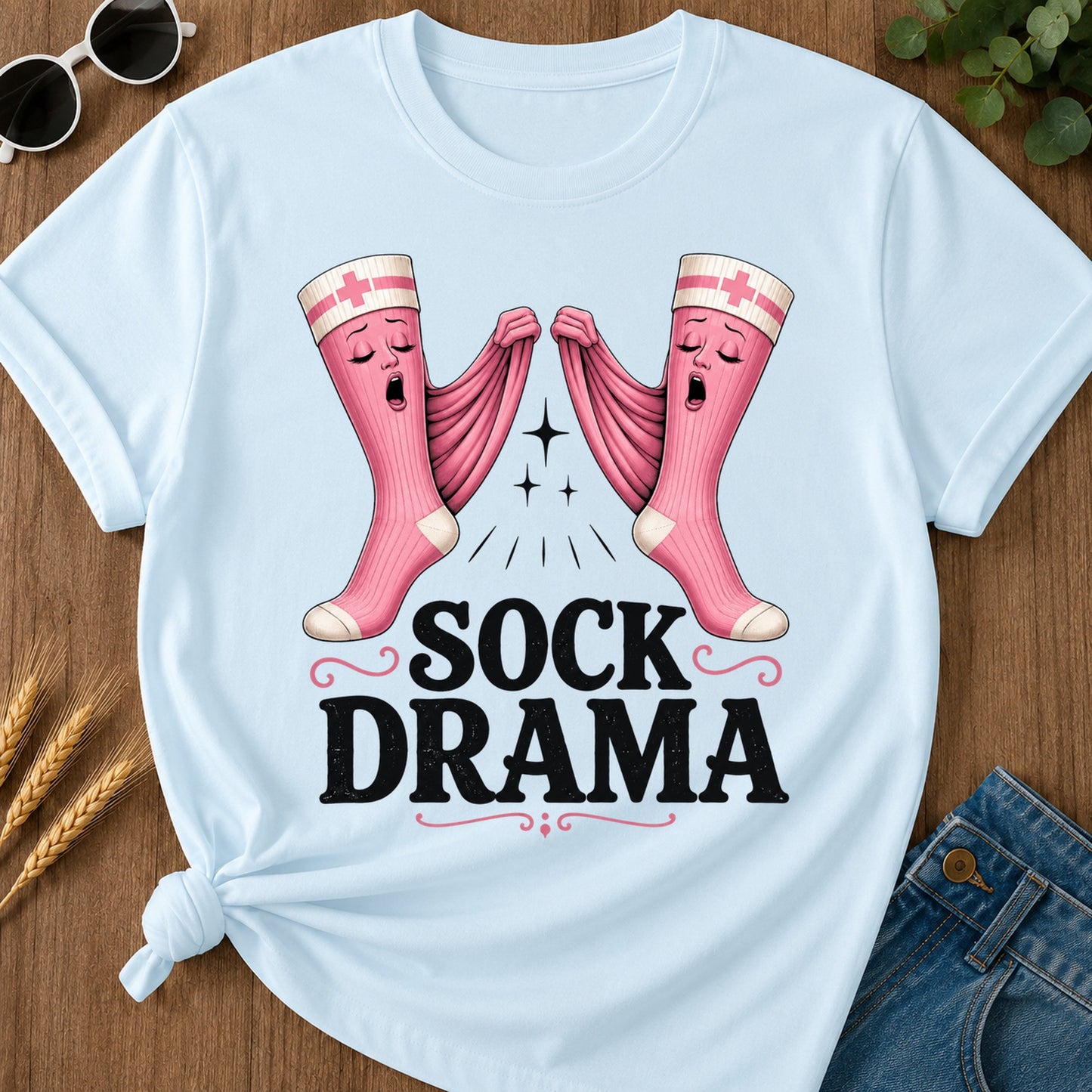 Sock Drama T-Shirt - Chambray