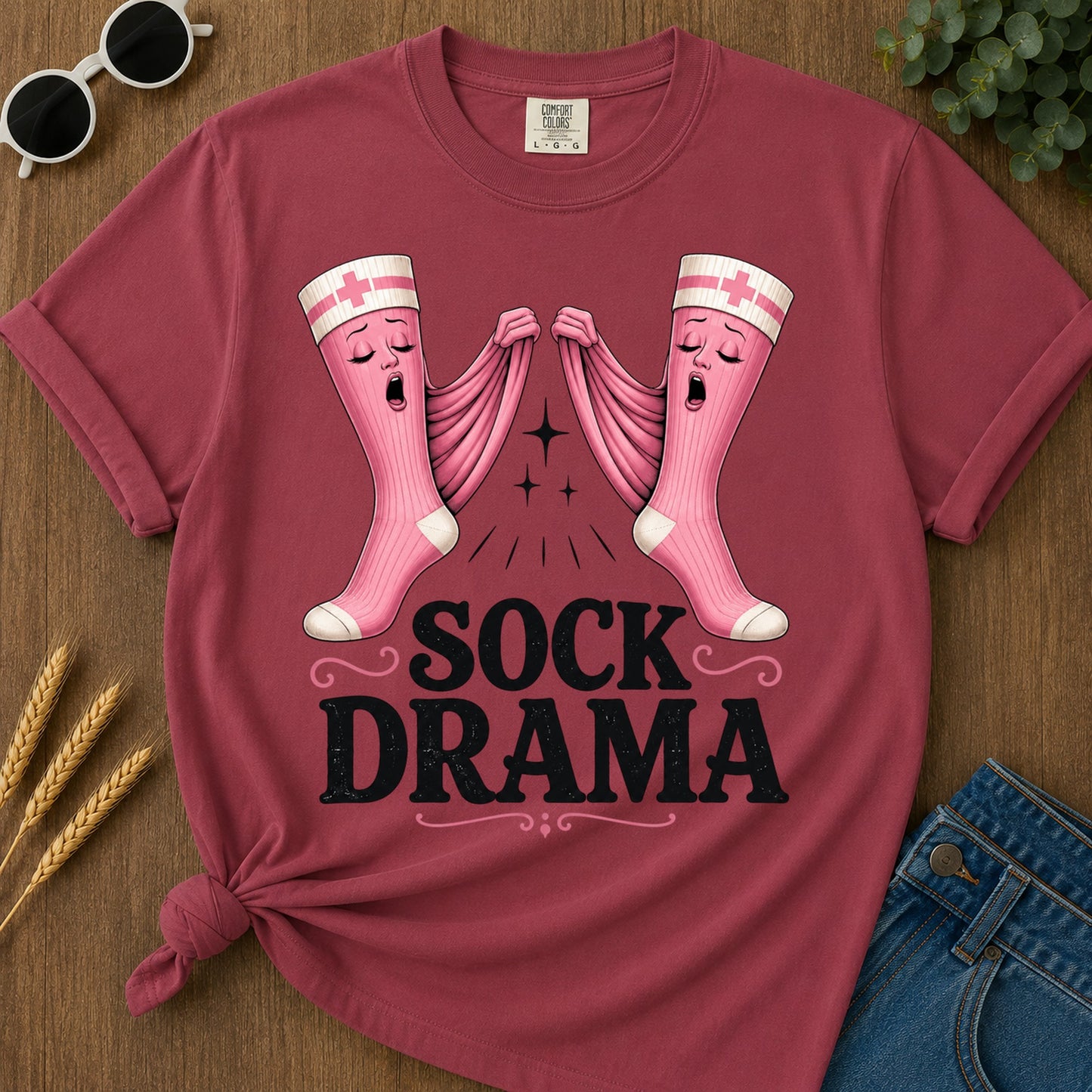 Sock Drama T-Shirt - Chili