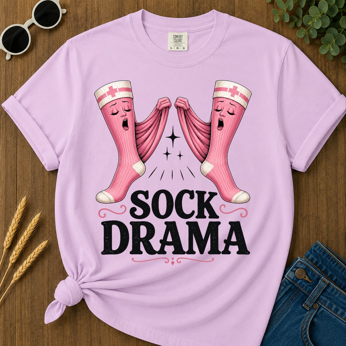 Sock Drama T-Shirt - Orchid