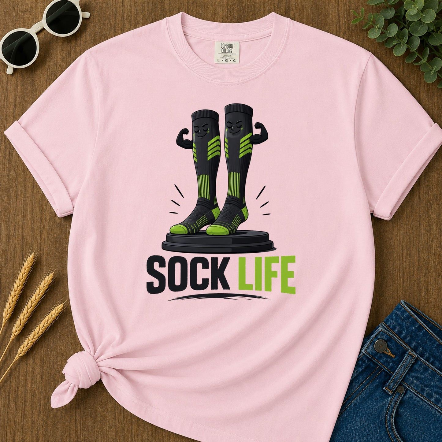 Sock Life Green T-Shirt - Blossom