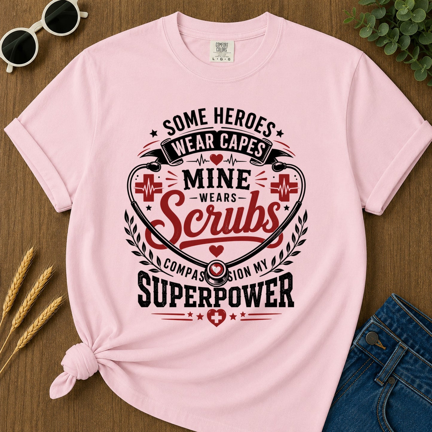 Some Heroes Wear Capes T-Shirt - Blossom