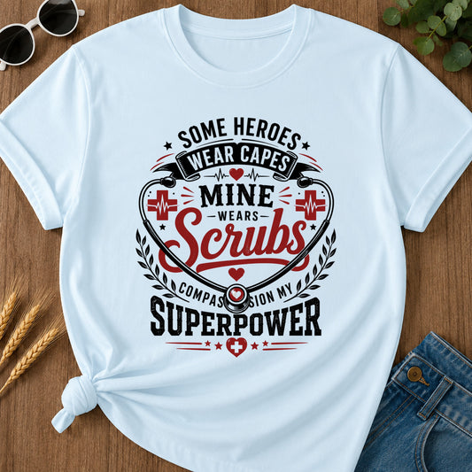 Some Heroes Wear Capes T-Shirt - Chambray