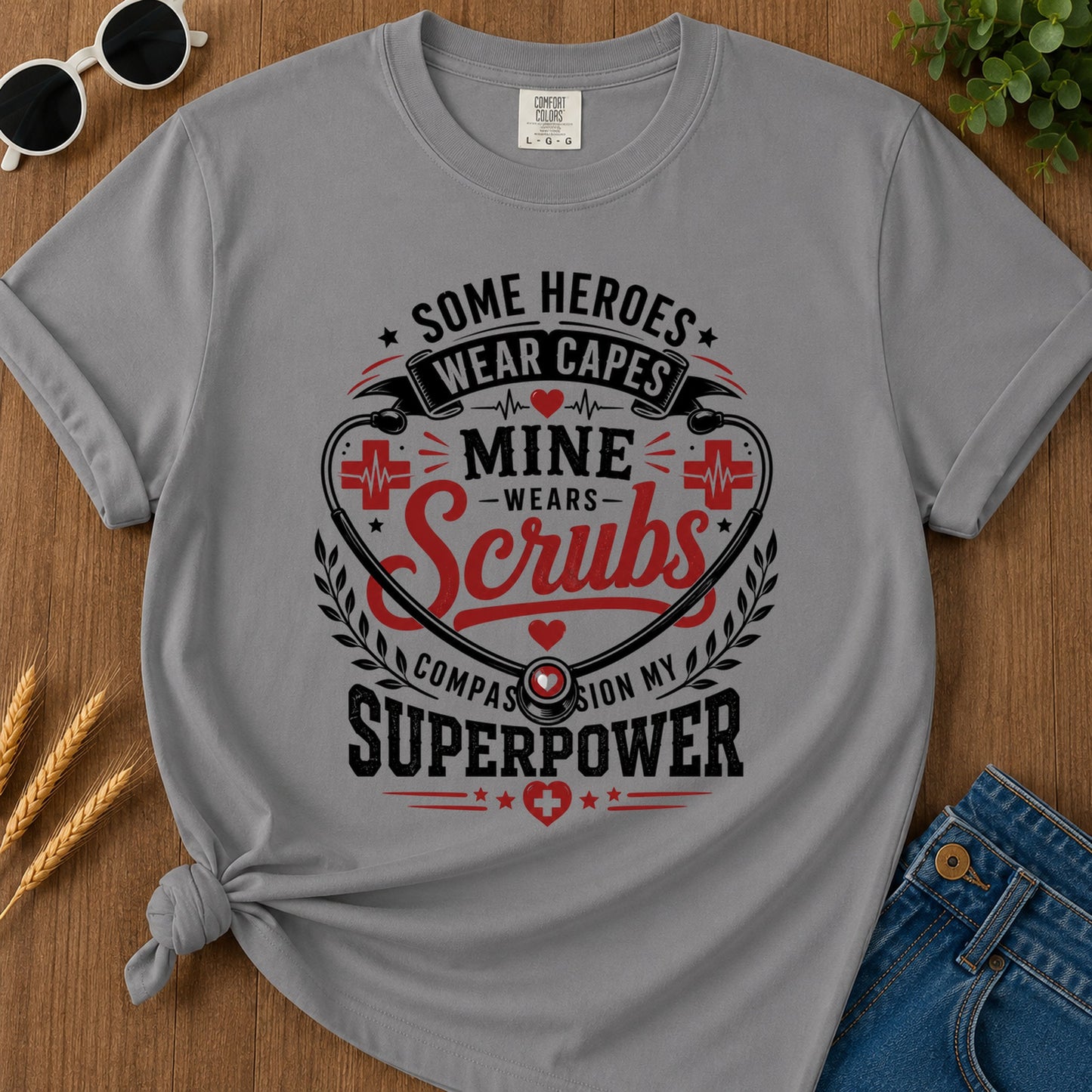 Some Heroes Wear Capes T-Shirt - Grey