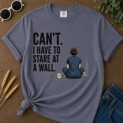 Stare At Wall T-Shirt - Navy