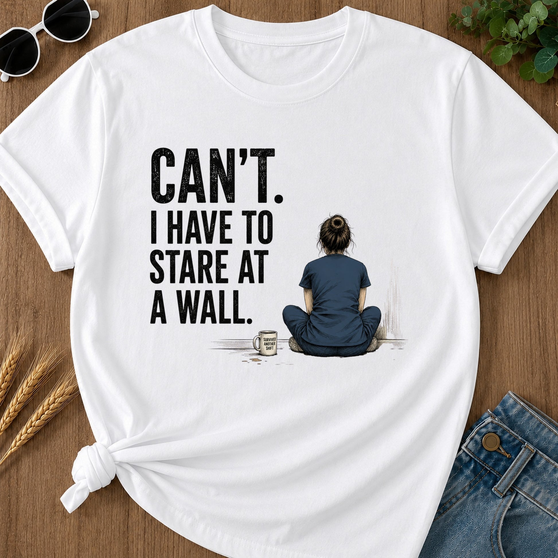 Stare At Wall T-Shirt - White