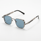 Silver Frame Blue Lens