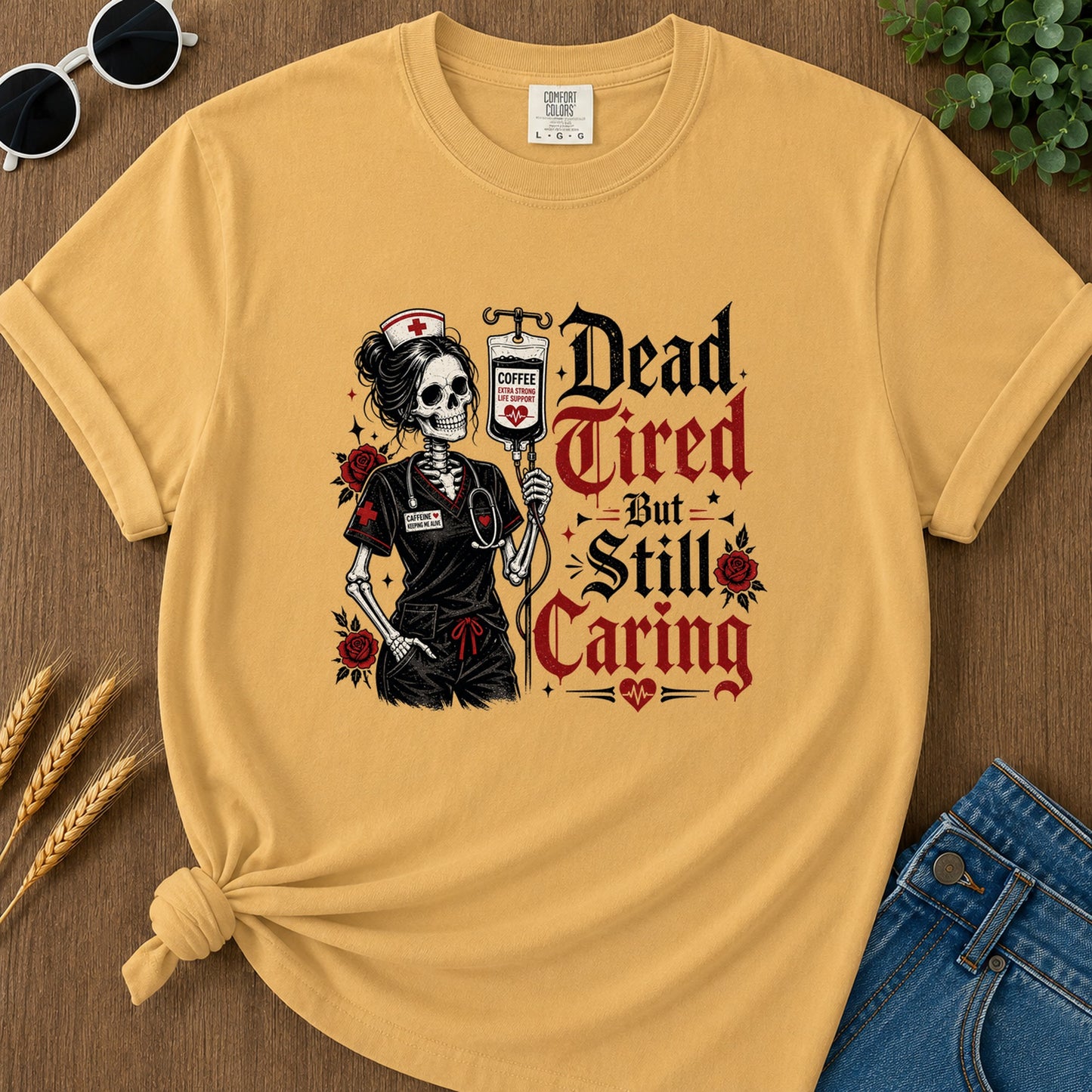 Still Caring T-Shirt - Mustard