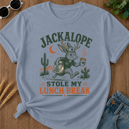 Stole Lunch Break T-shirt - Blue Jean Mockup