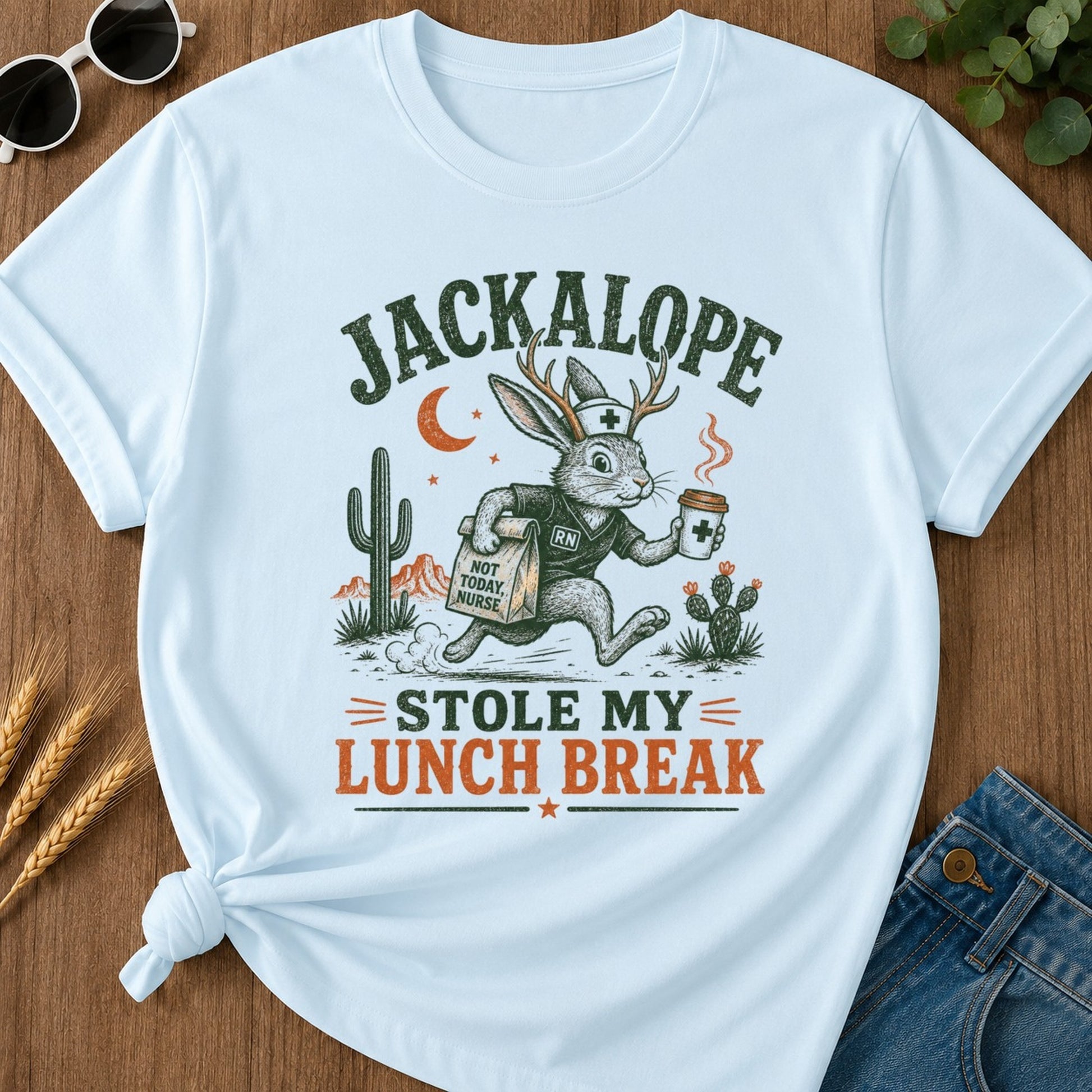 Stole Lunch Break T-shirt - Chambray Mockup