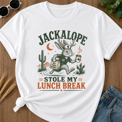 Stole Lunch Break T-shirt - White Mockup