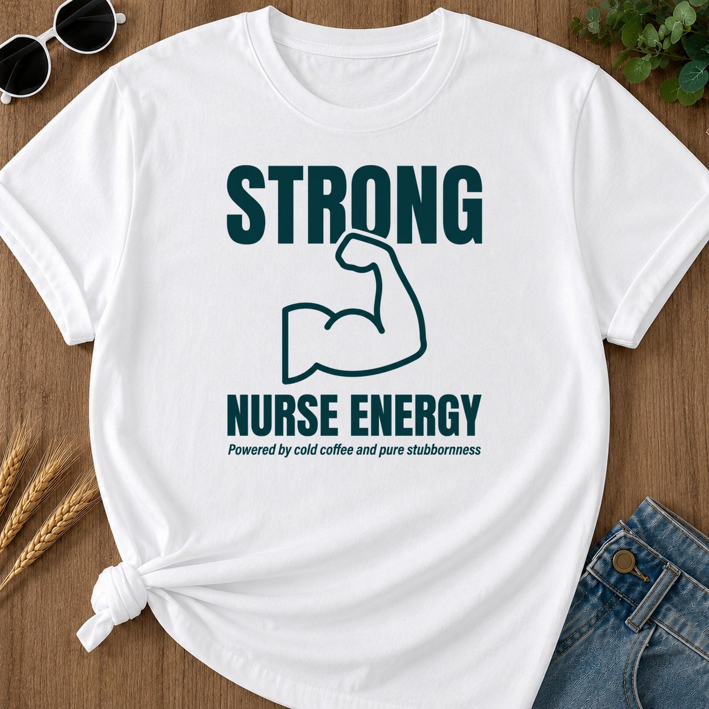 Strong Nurse Energy T-Shirt - White