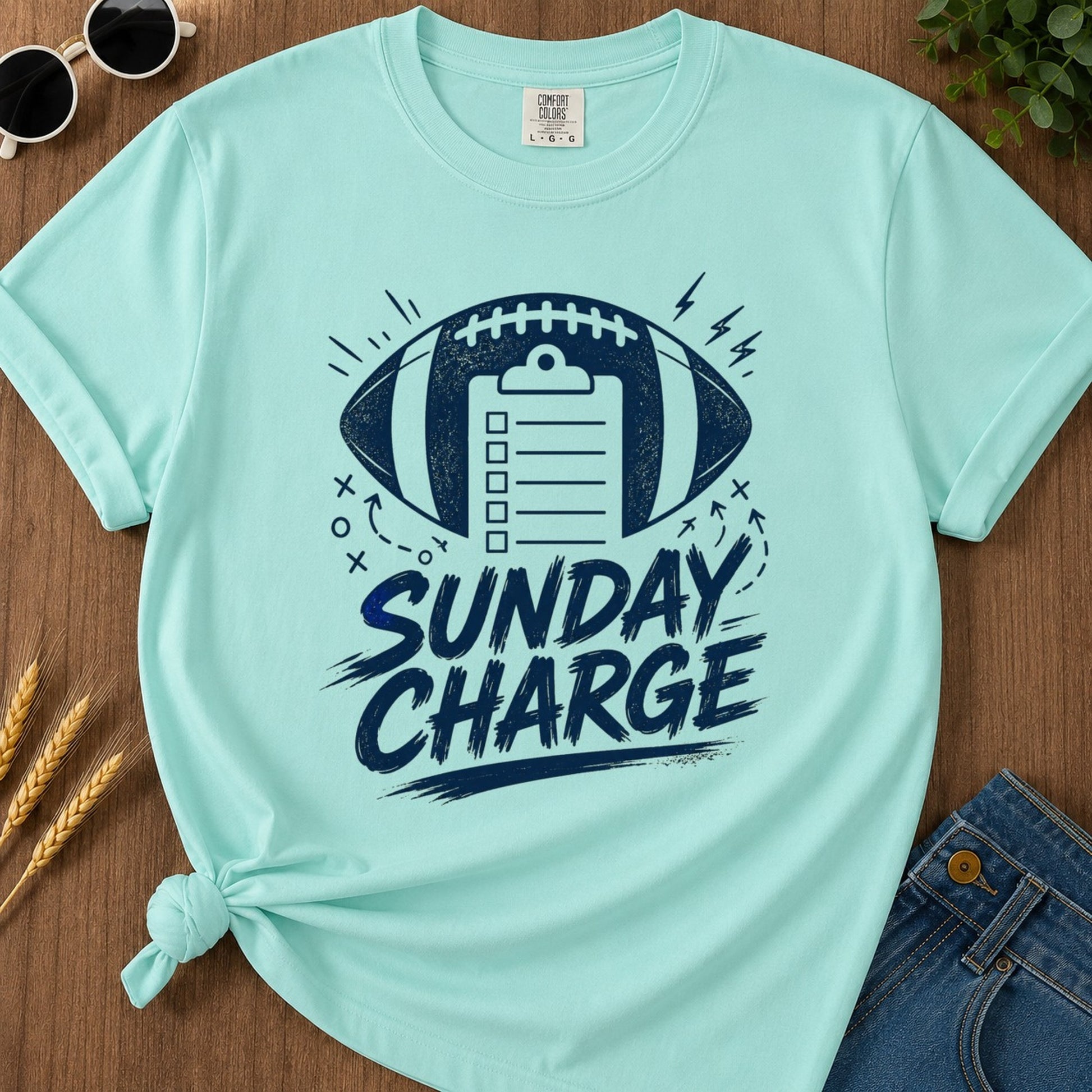 Sunday Charge T-shirt - Chalky Mint Mockup