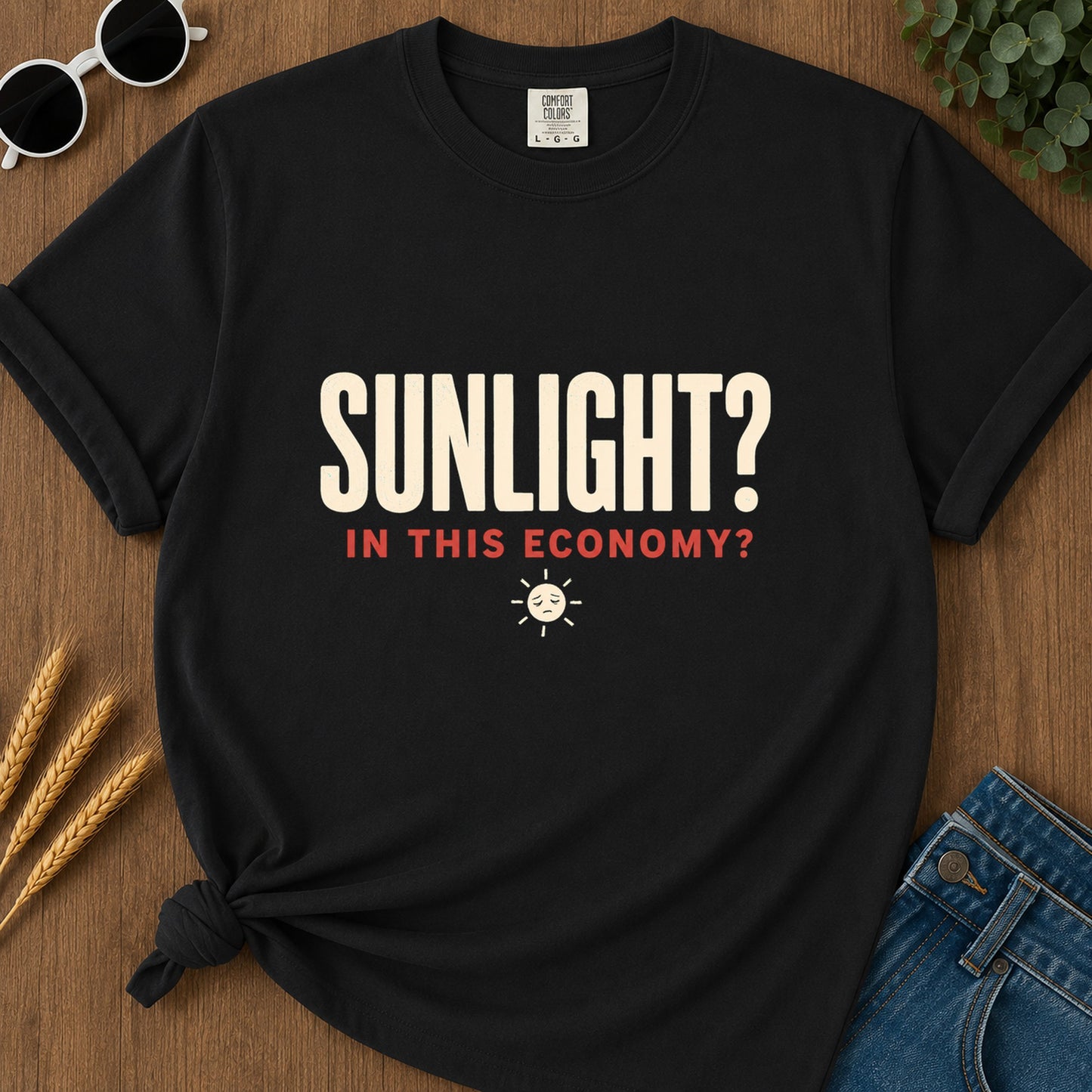 Sunlight Economy T-Shirt - Black
