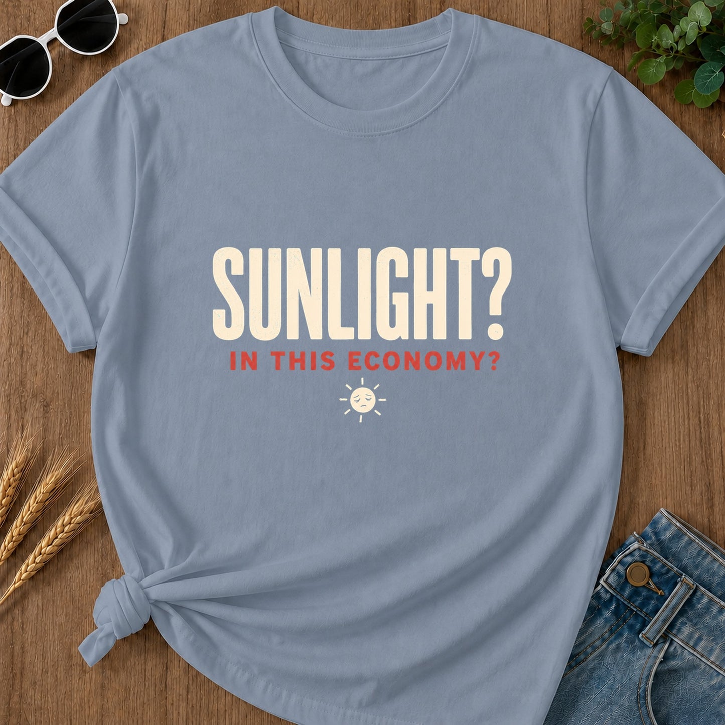 Sunlight Economy T-Shirt - Blue Jean