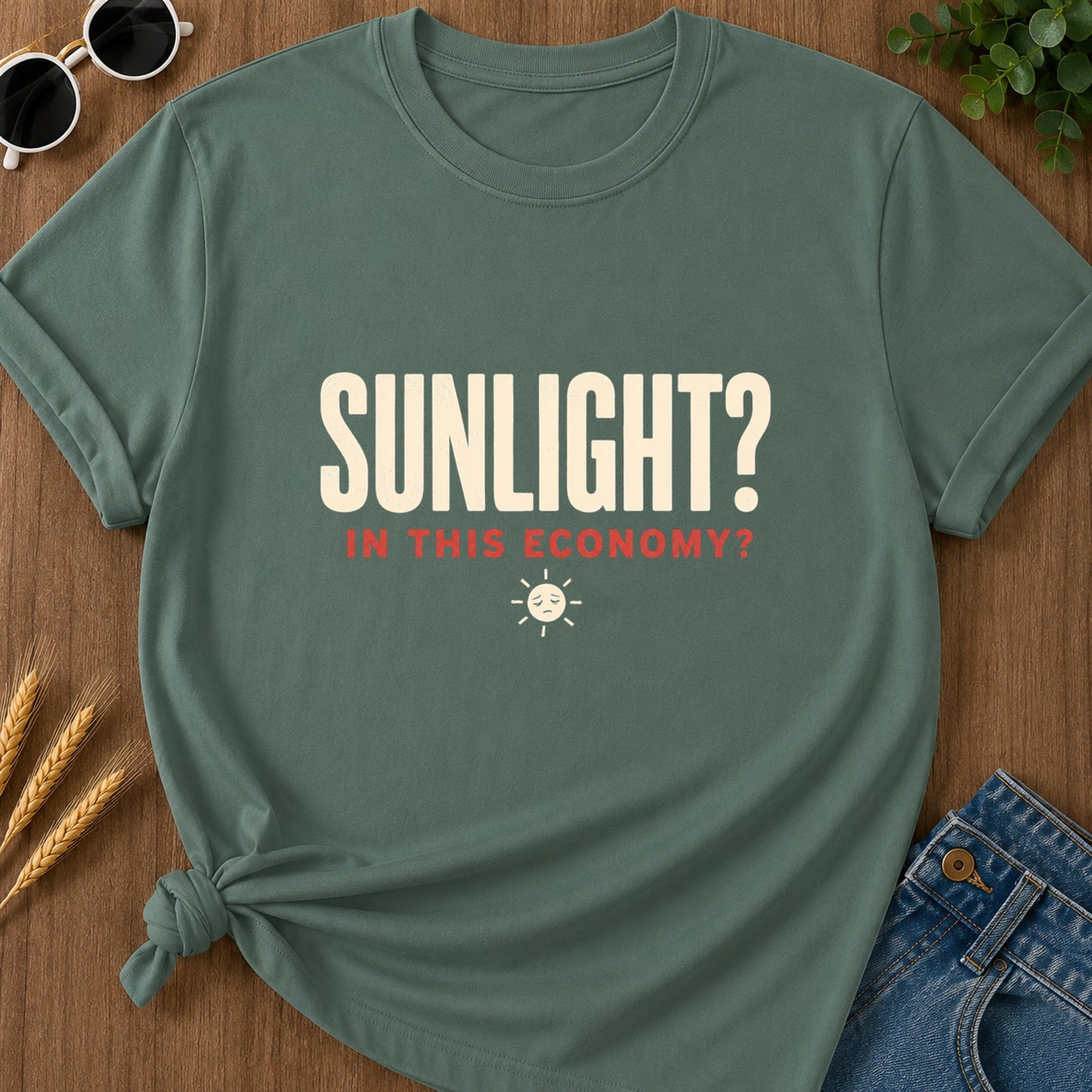 Sunlight Economy T-Shirt - Blue Spruce
