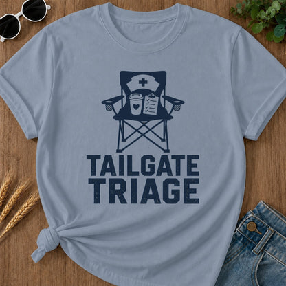 Tailgate Triage T-shirt - Blue Jean Mockup