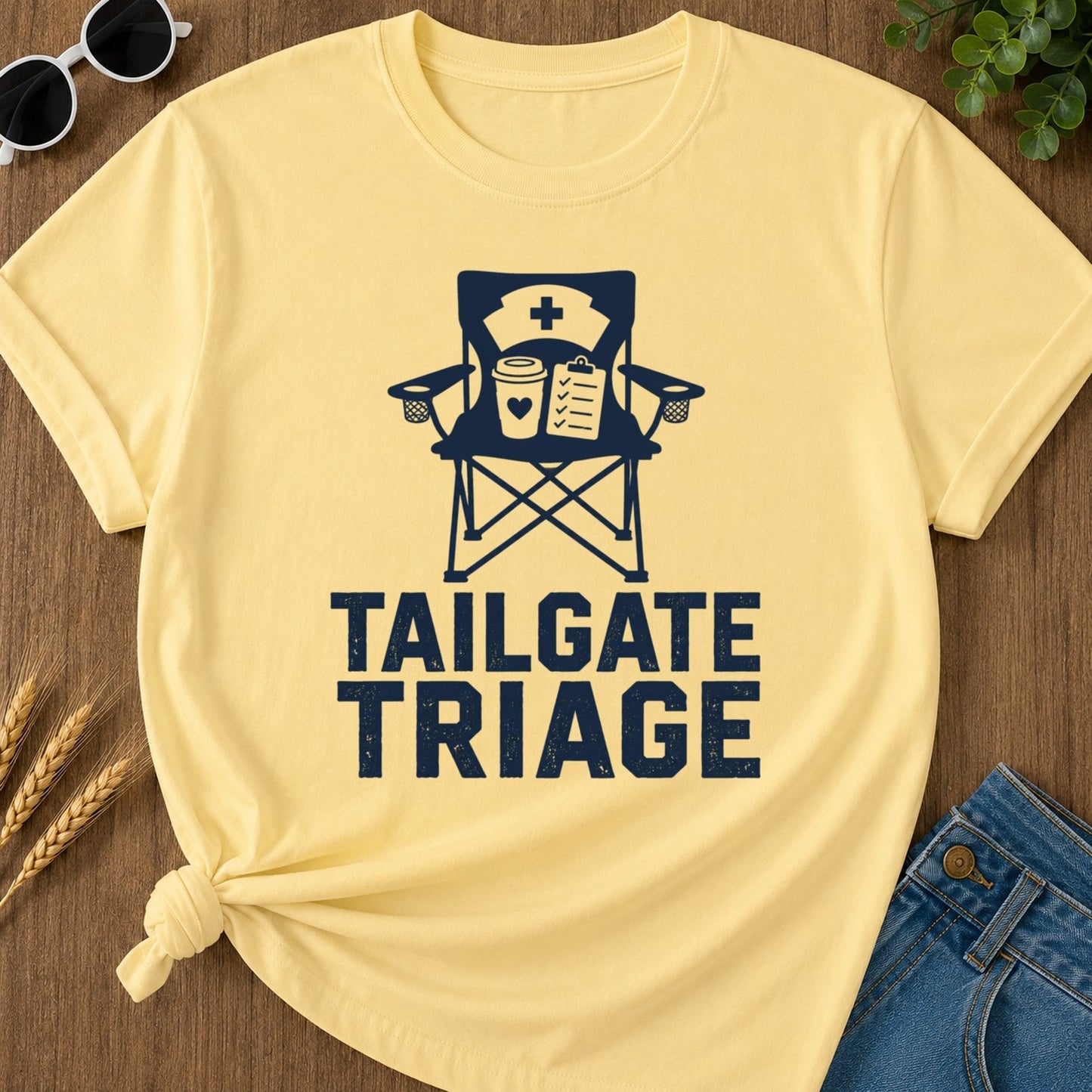 Tailgate Triage T-shirt - Butter Mockup