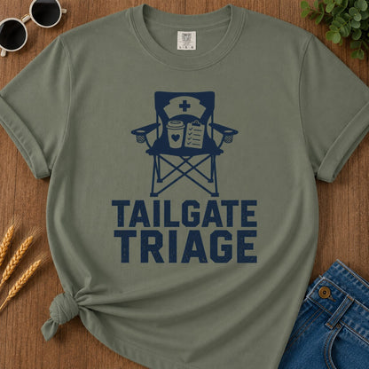 Tailgate Triage T-shirt - Moss Mockup