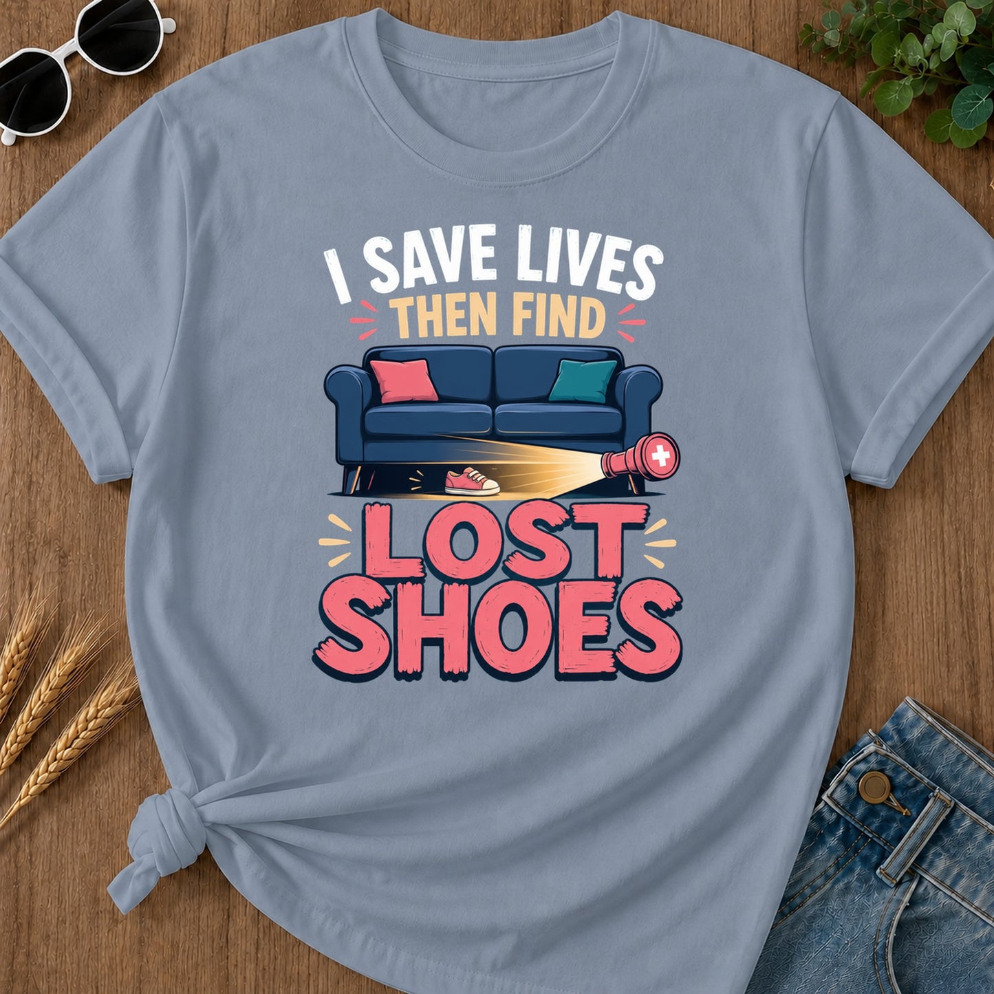 Then Find T-Shirt - Blue Jean