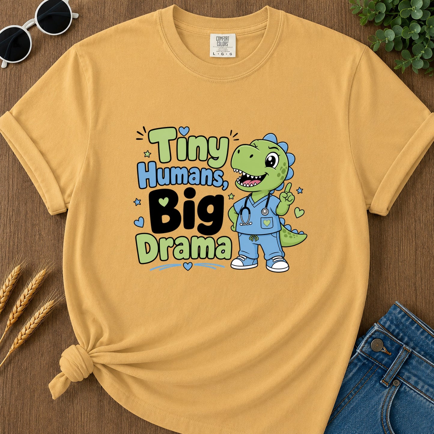 Tiny Humans T-Shirt - Mustard