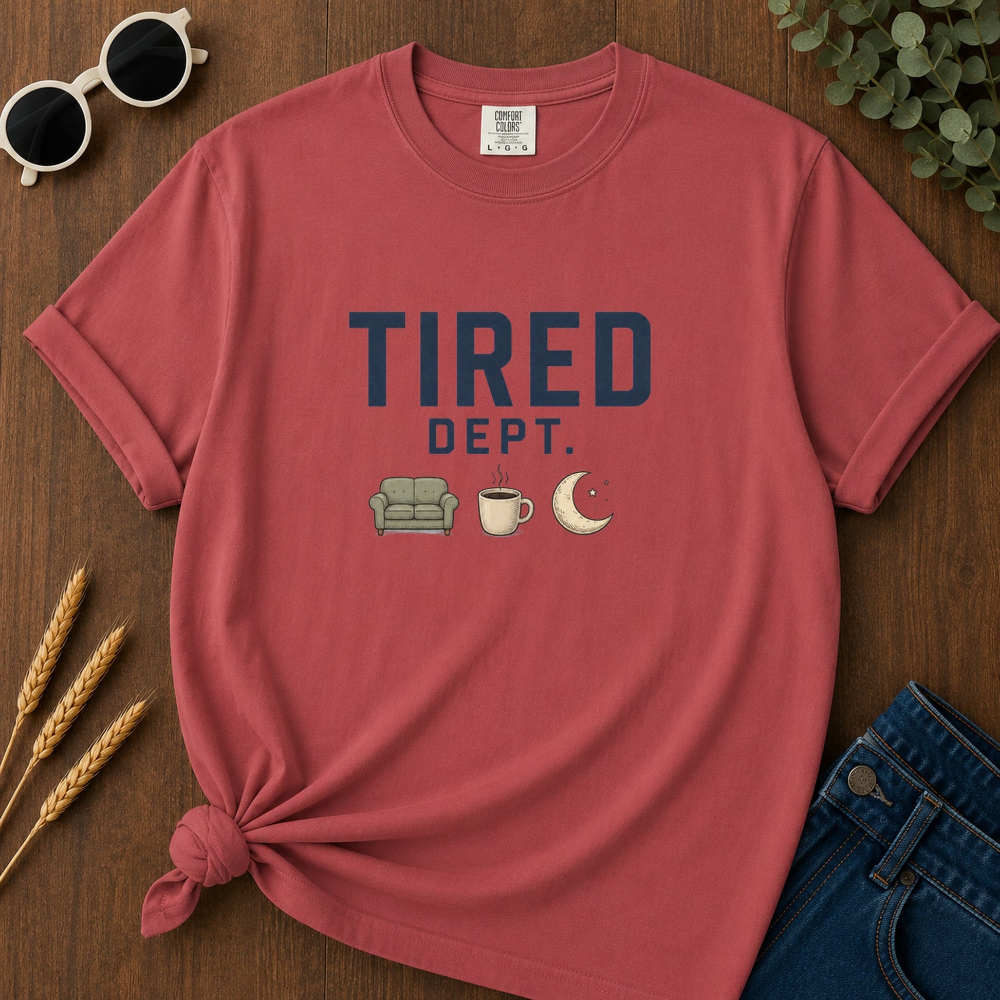 Tired Dept T-Shirt - Crimson