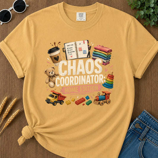 Todays Plan Survive Coffee Everything Else Home Edition T-Shirt - Mustard