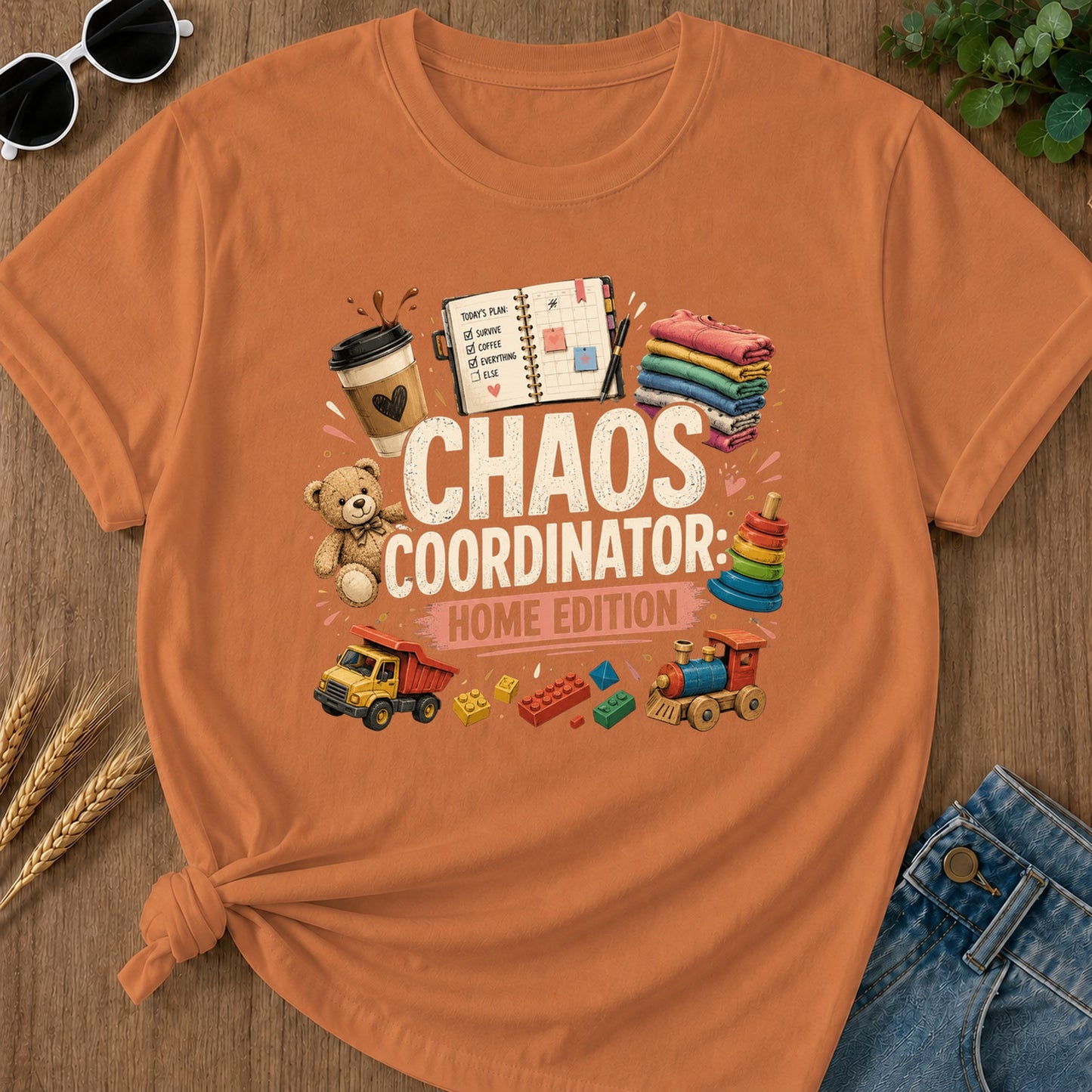 Todays Plan Survive Coffee Everything Else Home Edition T-Shirt - Yam