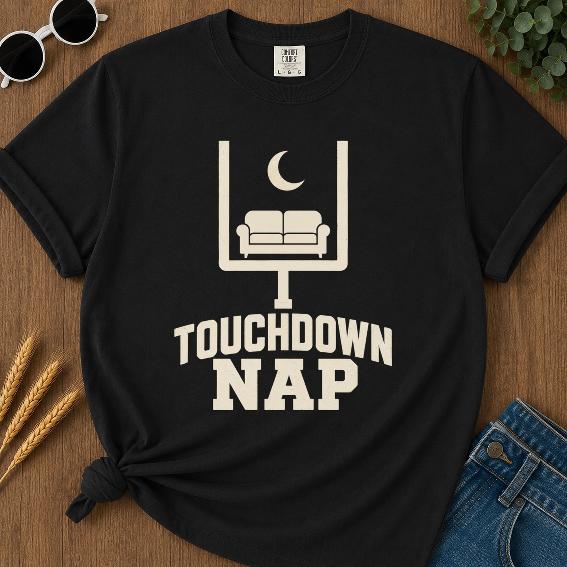 Touchdown Nap T-shirt - Black Mockup