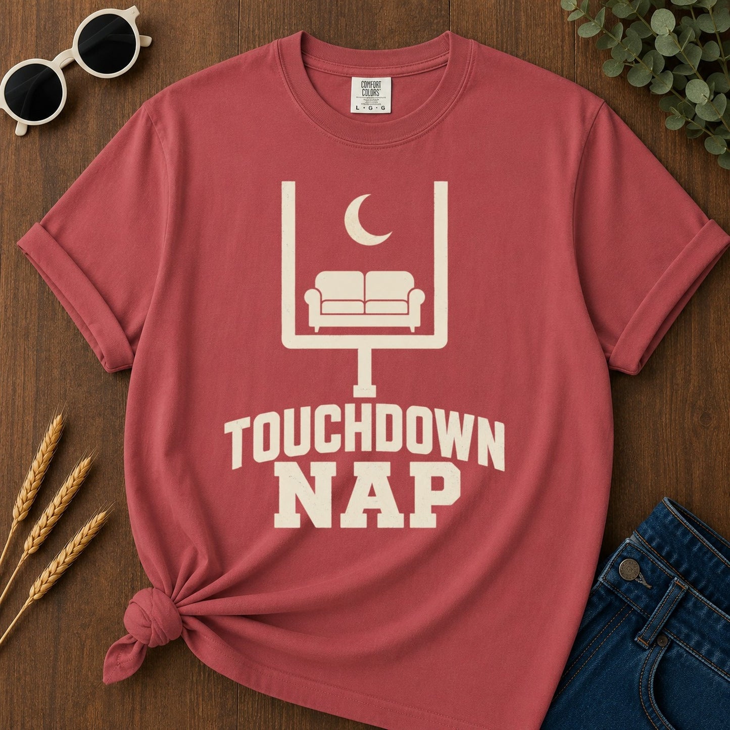 Touchdown Nap T-shirt - Crimson Mockup