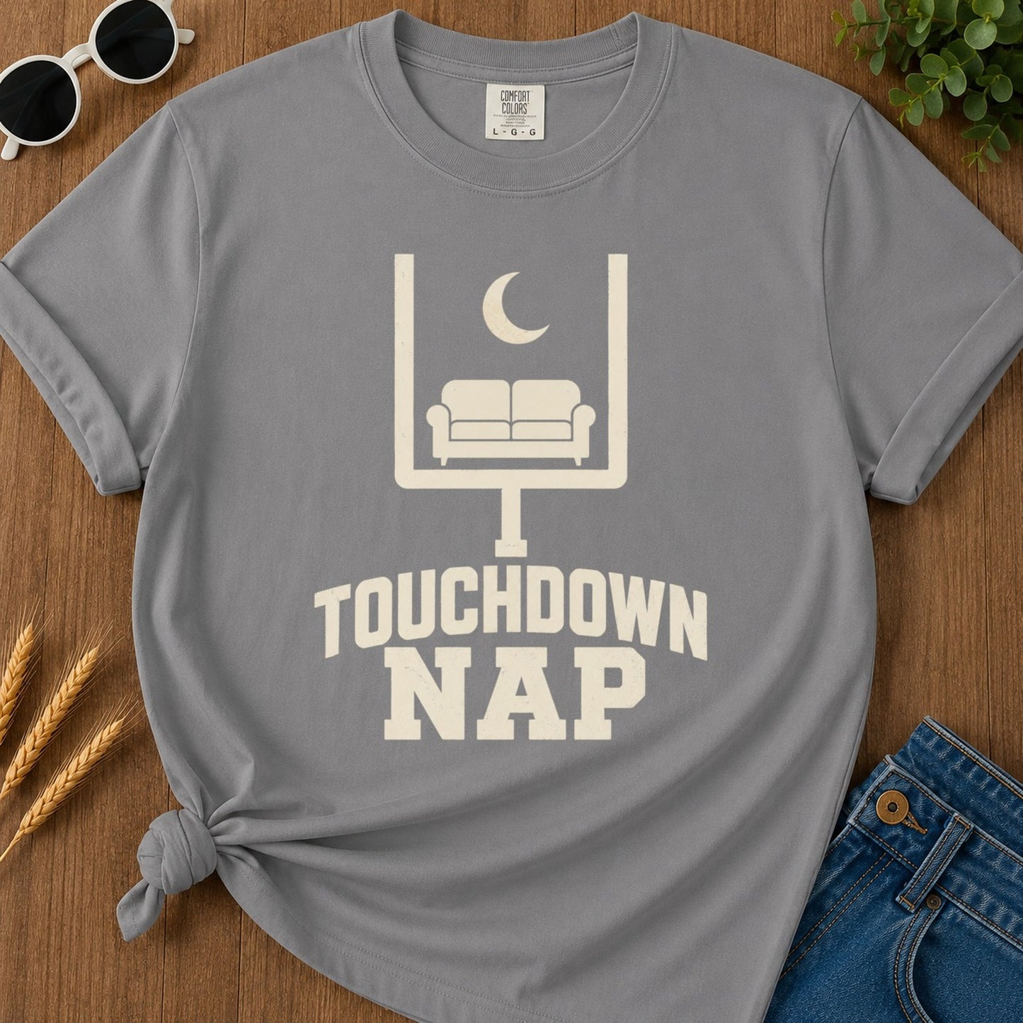 Touchdown Nap T-shirt - Grey Mockup